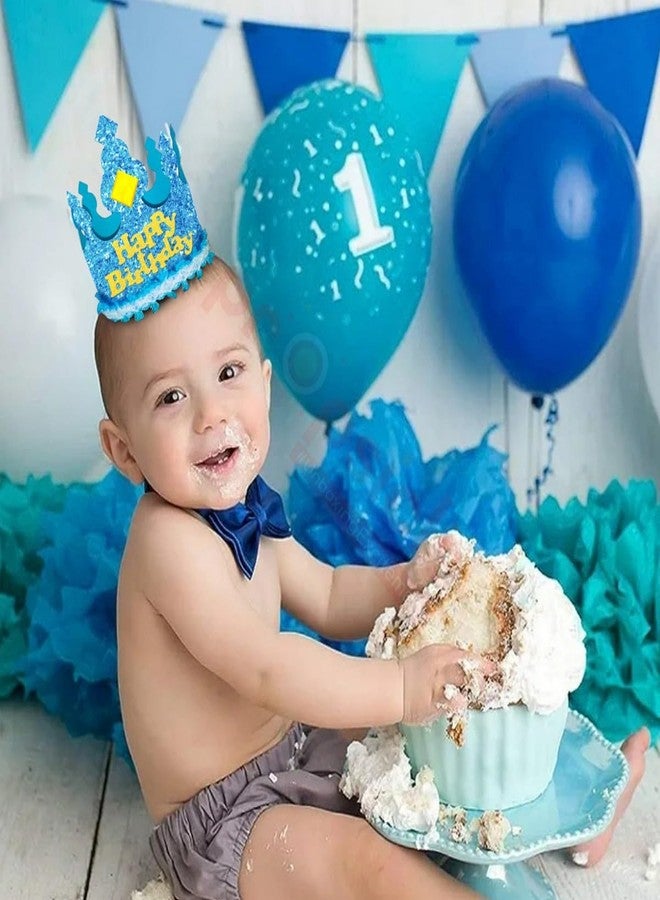 بروبسيكل قبعة عيد ميلاد لامعة زرقاء من بروبسكل للأولاد - (عبوة من قطعة واحدة) قبعة ورقية للحفلات مزودة بمطاط، غطاء رأس مثالي لجلسات التصوير والتزيين في أعياد ميلاد الأطفال - Image 4